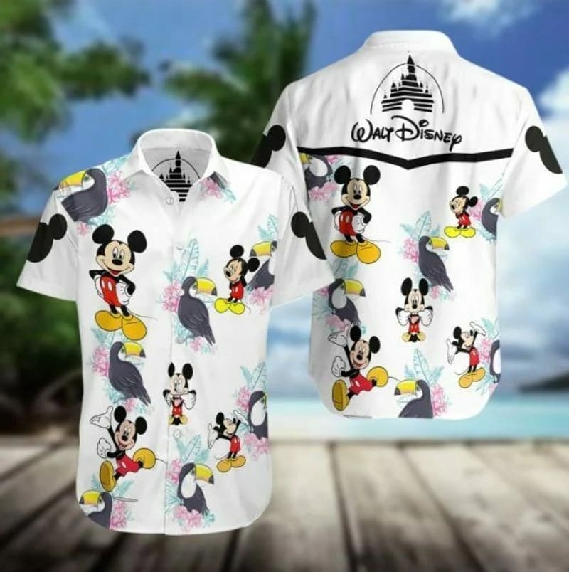 Disney Mickey Mouse Summer Tropical Hawaiian Shirt ahzqwk