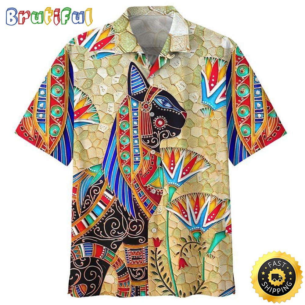 Egypt Cat Hippie Hawaiian Shirt Beachwear For Men Gifts For Young Adults 1 a1lr9u