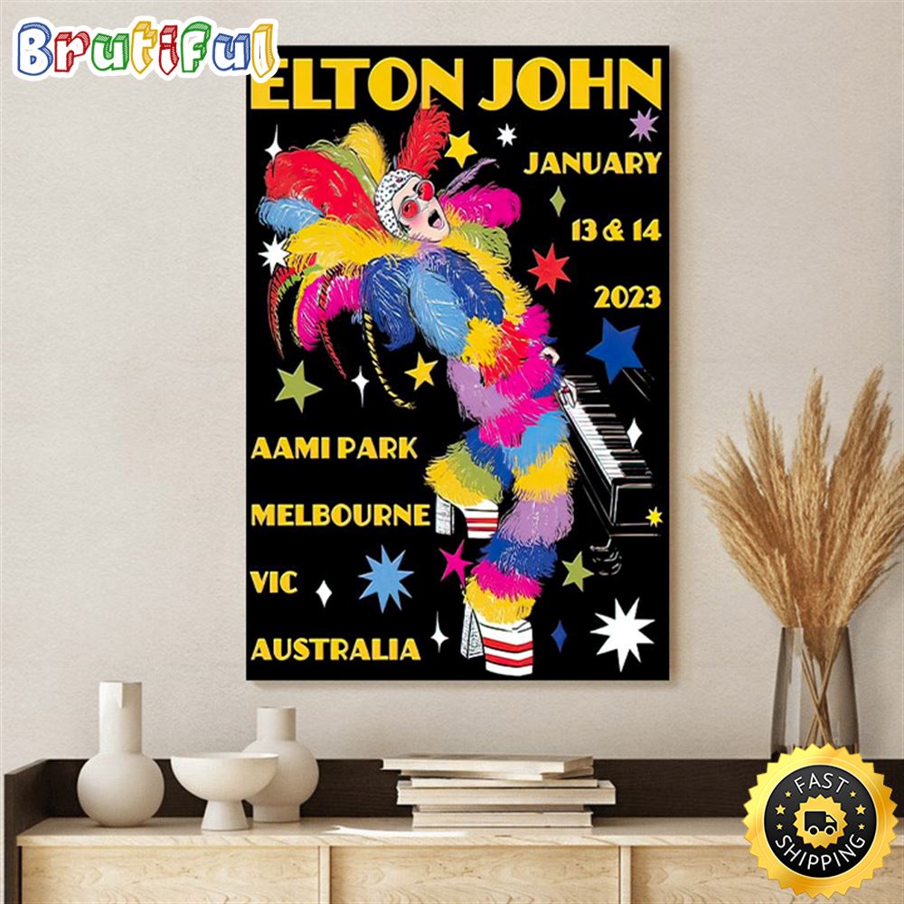 Elton John January 13 And 14 2023 Aami Park Melbourne Vic Australia Poster Canvas gv0r6z
