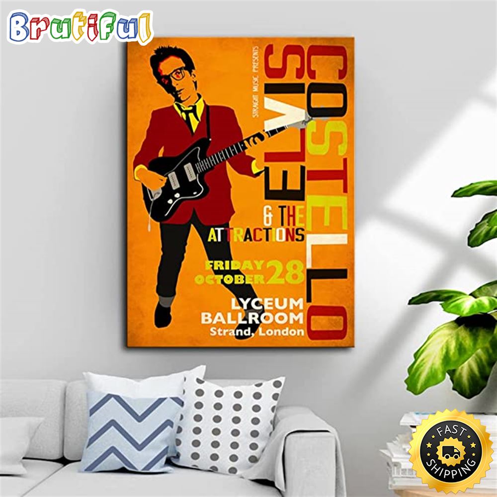Elvis Costello Tour 2023 Music Poster Punk Rock Poster Canvas Retro iewhg9