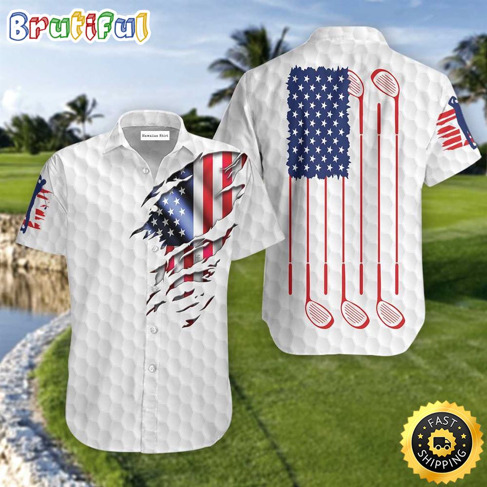 Golf American Flag Hawaiian Golf Shirt For Sport Lovers In Summer zqe5my