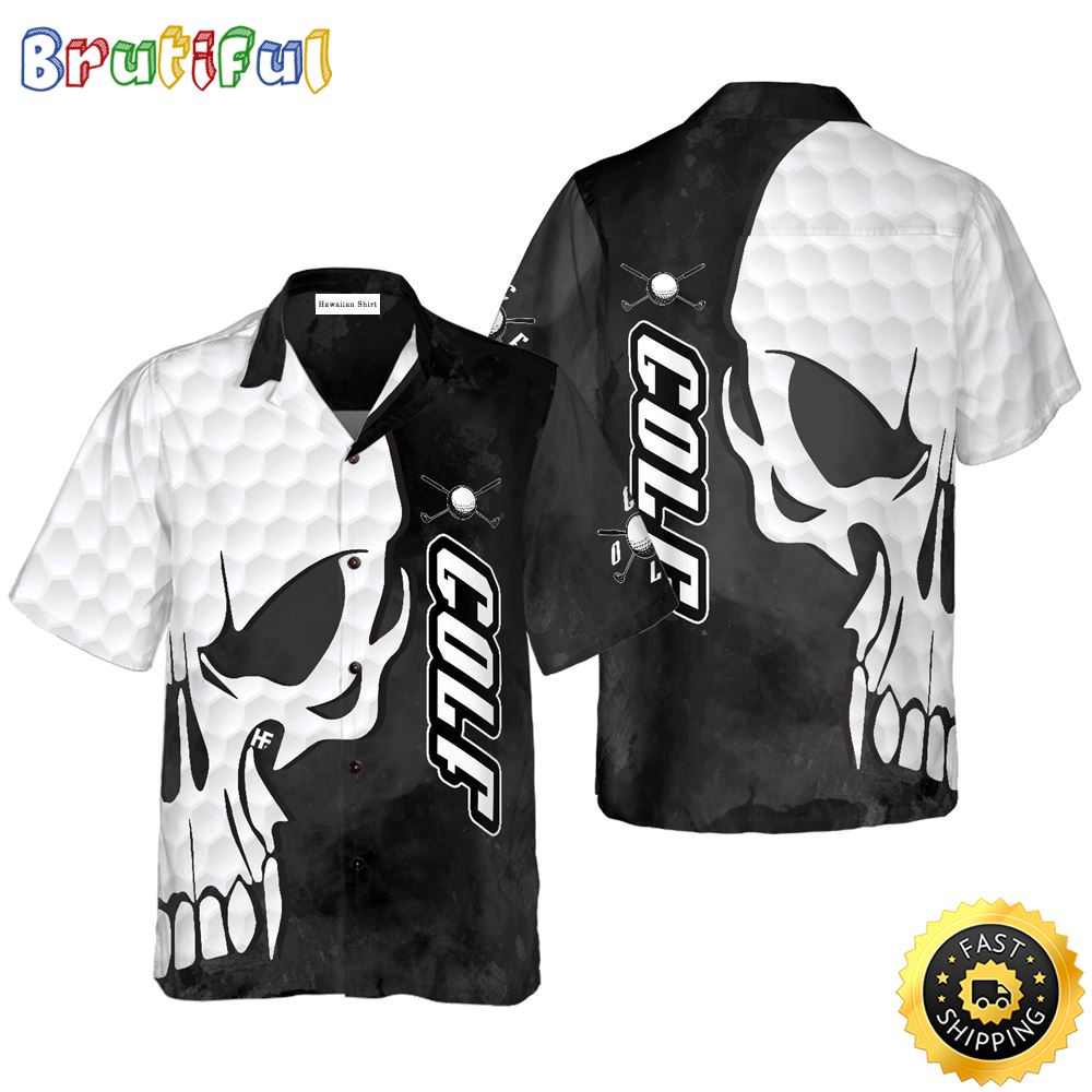 Golf And Skull Hawaiian Golf Shirt For Sport Lovers In Summer lmuhwz