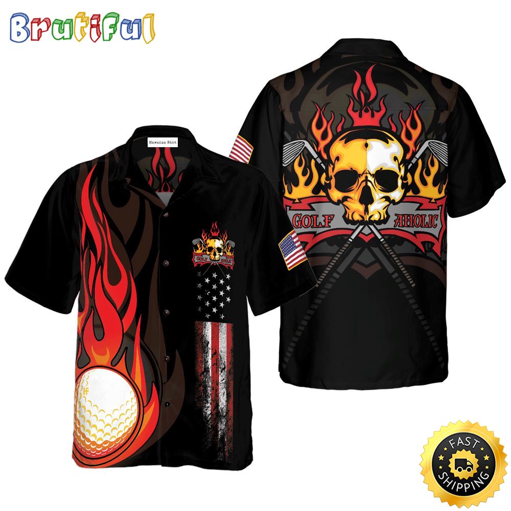 Golf Flame Hawaiian Golf Shirt For Sport Lovers In Summer pmpdez