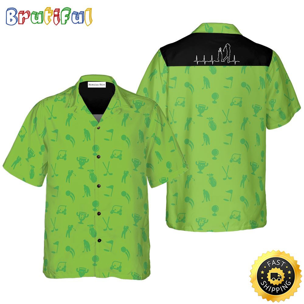 Golf Heartbeat Lifeline Hawaiian Golf Shirt For Sport Lovers In Summer eb3vne