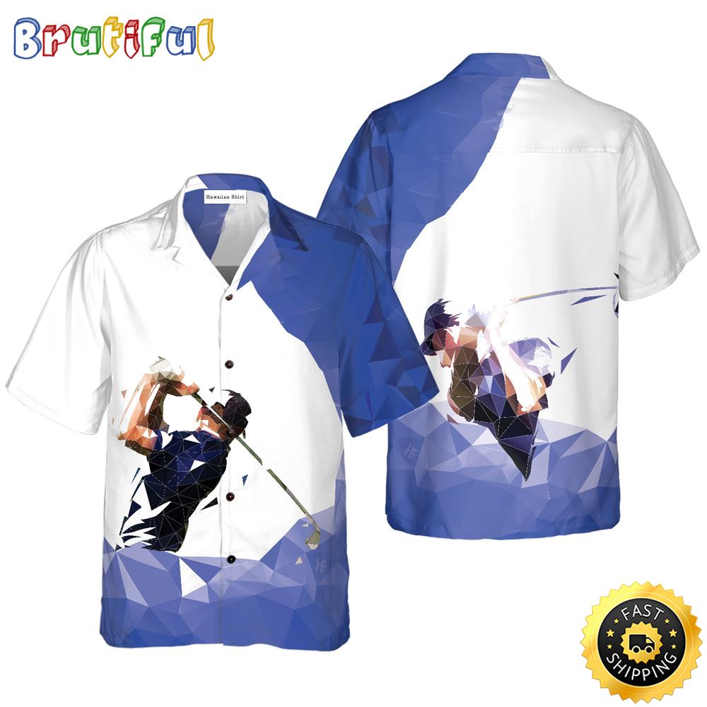 Golf Low Poly Hawaiian Golf Shirt For Sport Lovers In Summer kdbazg