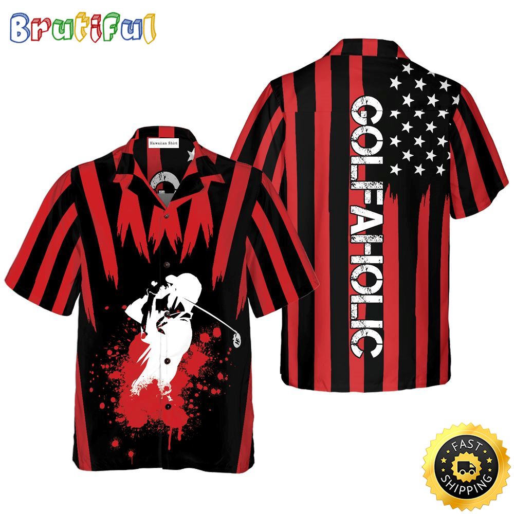 Golfaholic Hawaiian Golf Shirt For Sport Lovers In Summer hygdol