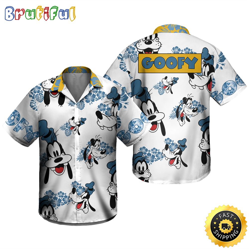 Goofy Dog Hibiscus Disney Hawaiian Shirt xruot8