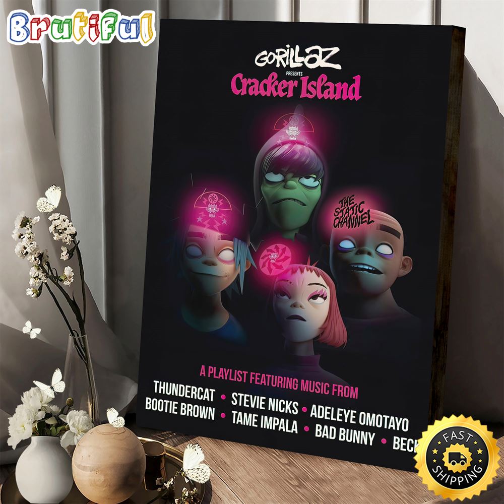 Gorillar Presents Cracker Island Canvas Poster ahwqsj