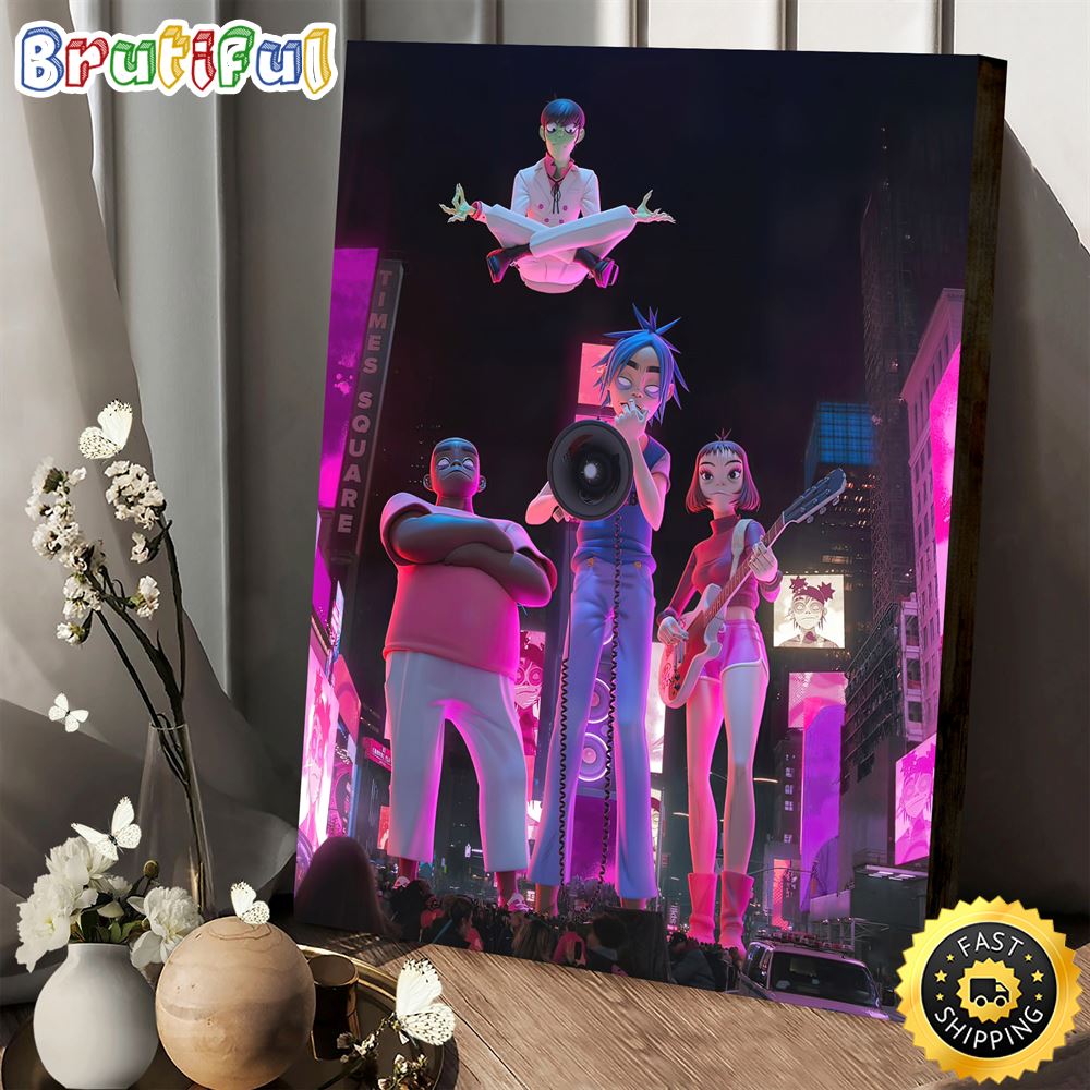 Gorillaz Keep Running On Cracker Island Canvas Poster qk5ycu