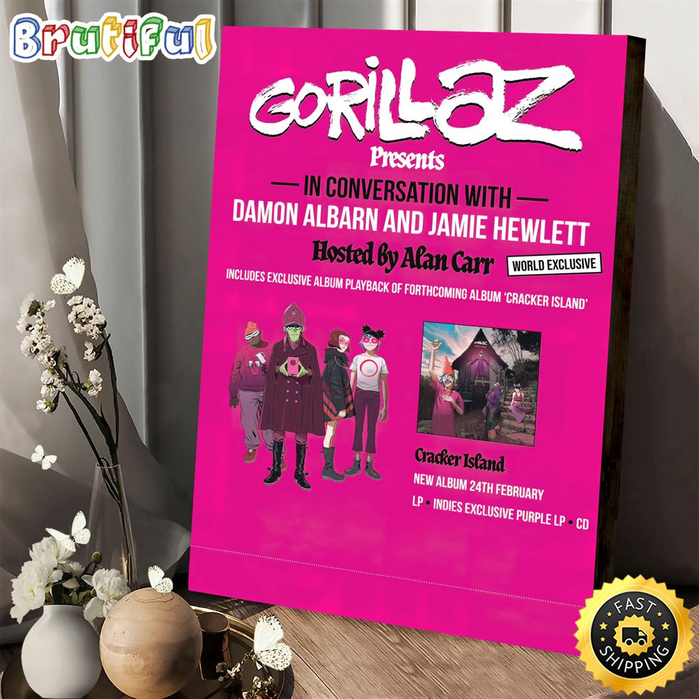 Gorillaz Presents In Conversation With Damon Albarn And Jamie Hewlett Canvas Poster oskw10