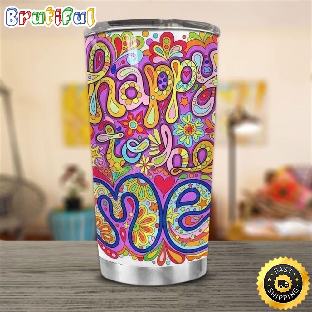 Hippie Happy Me Stainless Steel Cup Tumbler srz6on