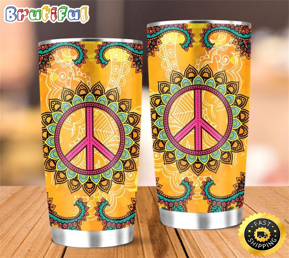 Hippie Mandala Stainless Steel Cup Tumbler ja2zpn