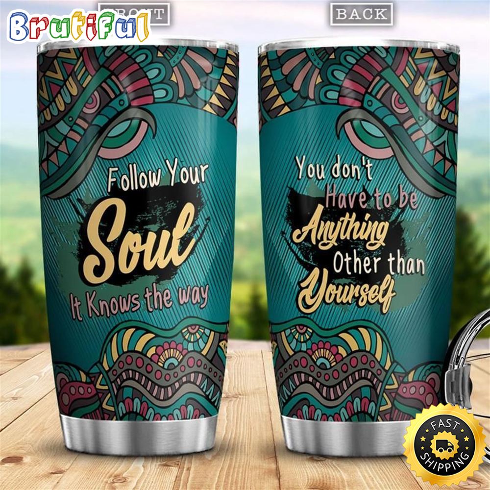 Hippie Pattern Stainless Steel Cup Tumbler fyxyps