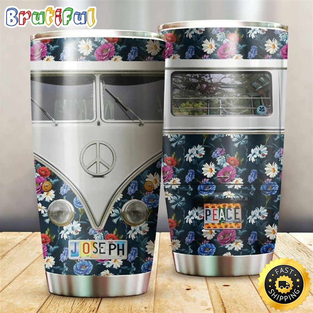 Hippie Peace Flower Gift For Lovers Travel Tumbler All Over Print frk88e