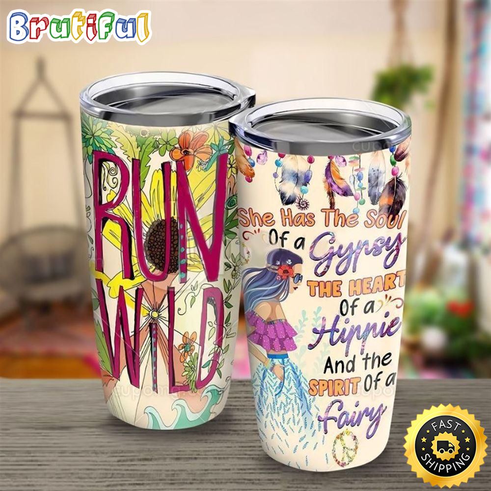Hippie Run Wild Stainless Steel Cup Tumbler rv3qeb