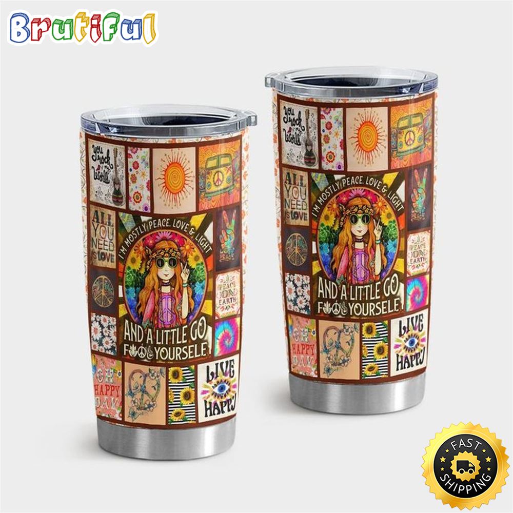 Hippie Sun And Moon Tumbler With Lid snxbll