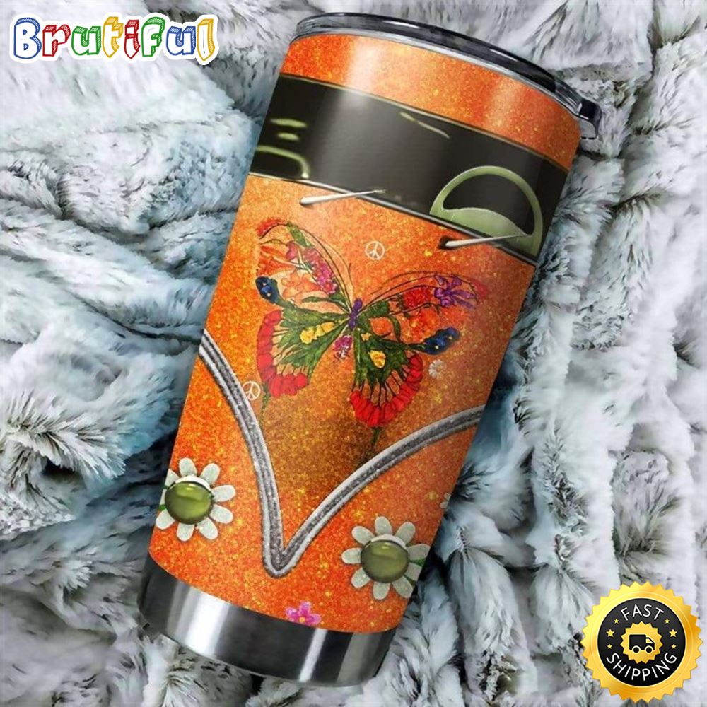 Hippie Sunflower Butterfly Car Stainless Steel Cup Tumbler yxmscs