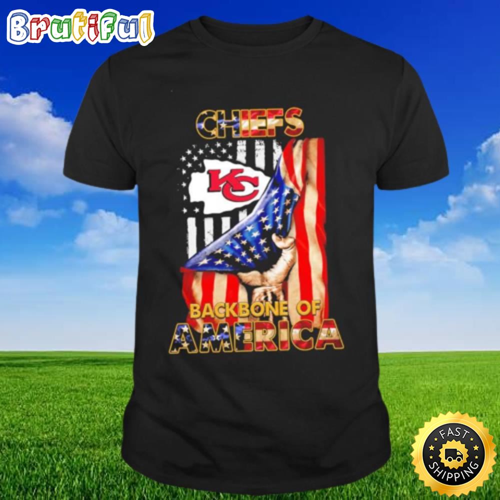 Kansas City Chiefs Backbone Of America Flag Nfl Football 2023 T shirt tccrhu