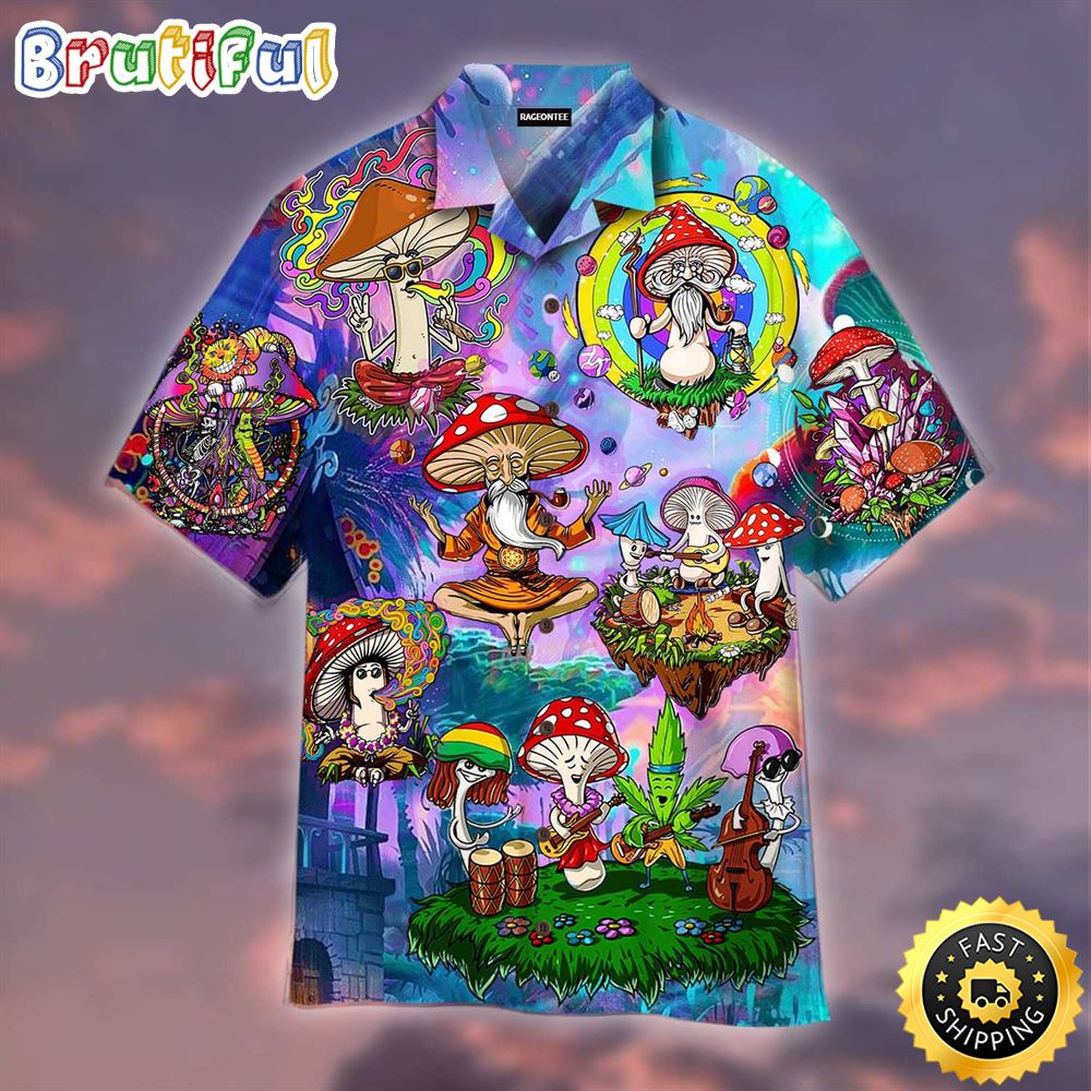 Magic Mushroom Hippie Hawaiian Shirt Beachwear For Men Gifts For Young Adults 1 k15pea