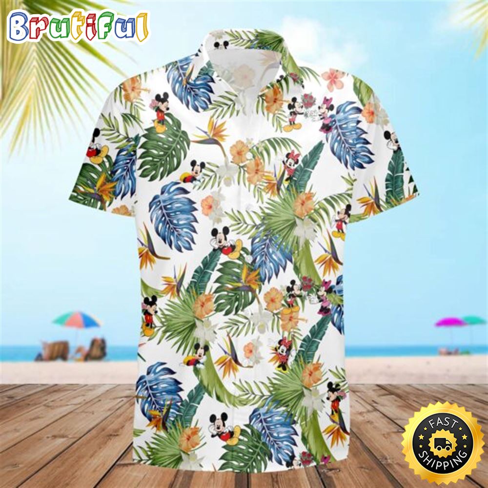 Mickey And Minnie Mouse Cartoon Disney Hawaiian Shirt dhjzqm