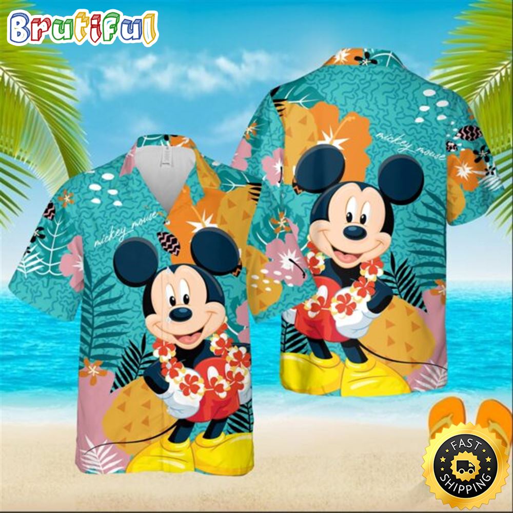 Mickey Mouse Hawaii Aloha Unisex Hawaiian Shirt Summer Short Sleeve tnqaps