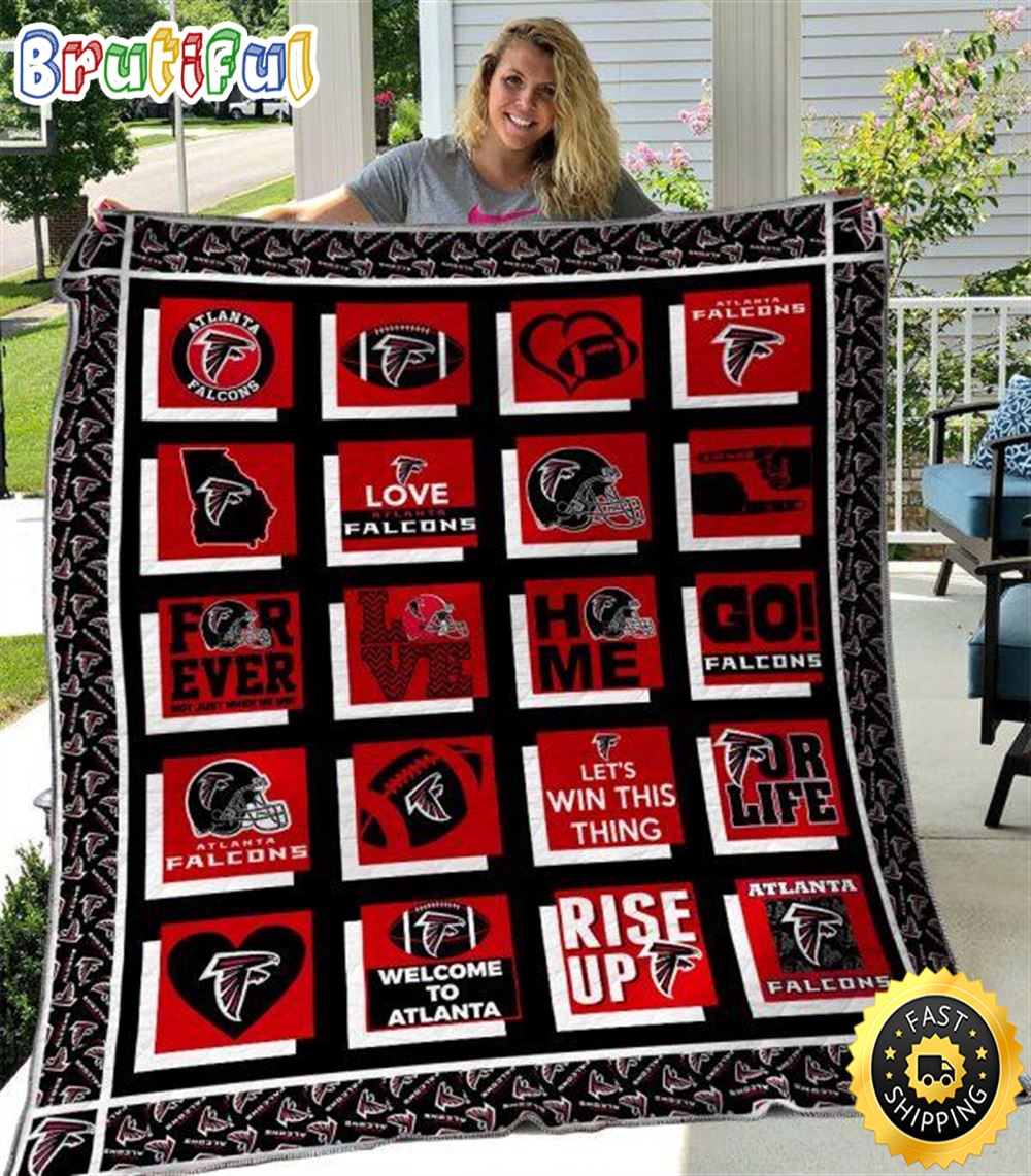 NFL Atlanta Falcons Black Red For Fan NFL Football Blanket Gift vk7ze8