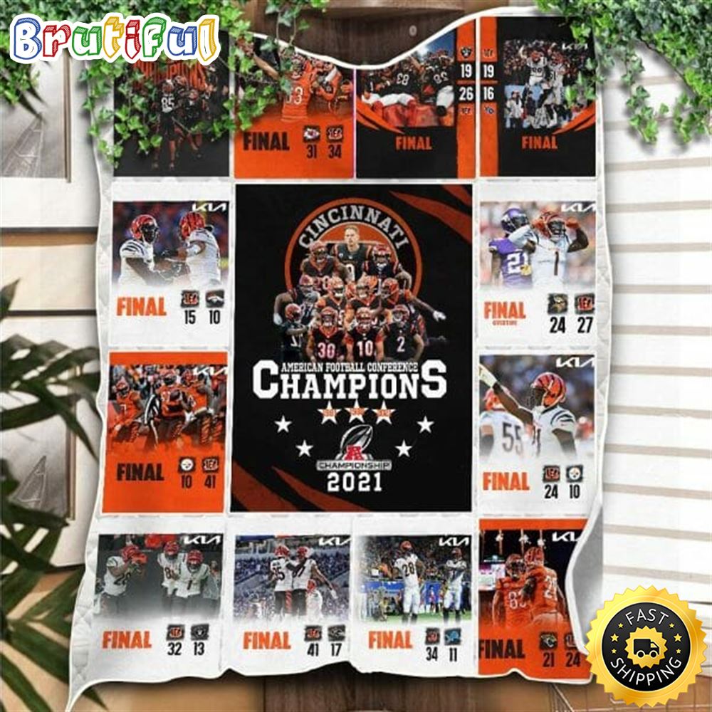 NFL Cincinnati Bengals Champions 2021 For Fan NFL Football Blanket Gift f3lkyu