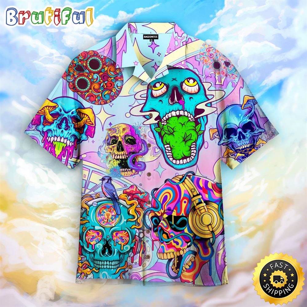 Skull Peace Life Color Limited Hippie Hawaiian Shirt Beachwear For Men Gifts For Young Adults 1 offbxl