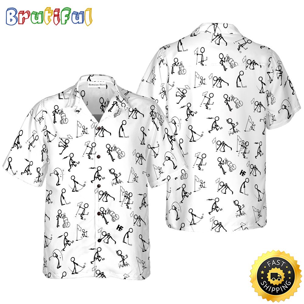 Stickfigures Playing Golf V2 Hawaiian Golf Shirt For Sport Lovers In Summer jtxyyl