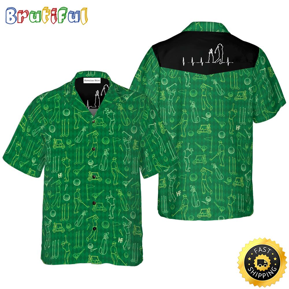 Various Golf Icons Pattern Hawaiian Golf Shirt For Sport Lovers In Summer fcrqyd
