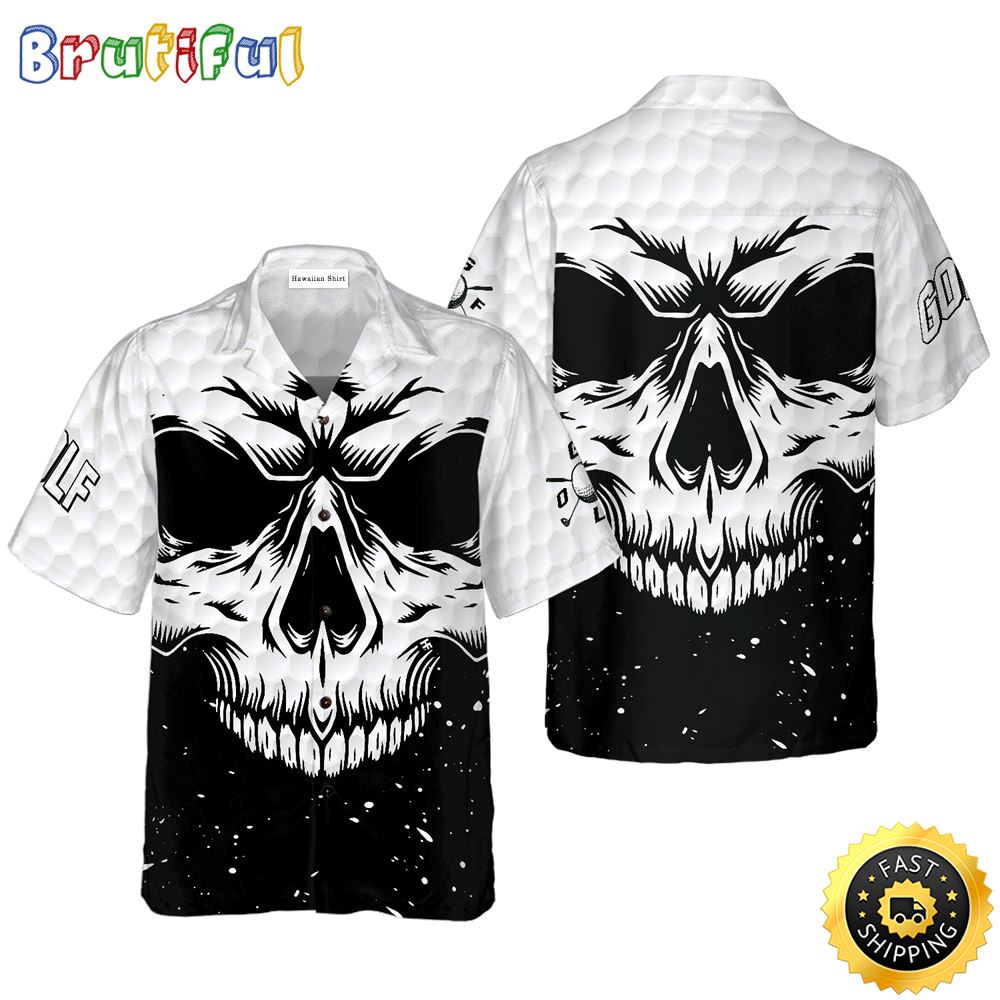 White Skull Golf Hawaiian Golf Shirt For Sport Lovers In Summer ag77wf