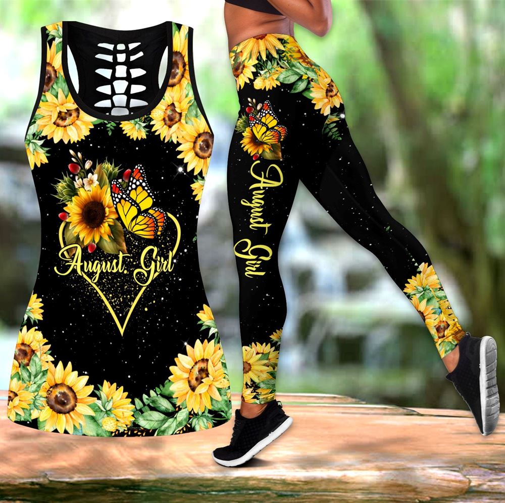 August Girl Sunflower With Butterfly All Over Printed Women s Tanktop Leggings Set Perfect Workout Outfits Gifts For Hippie Life 1 hnt4or