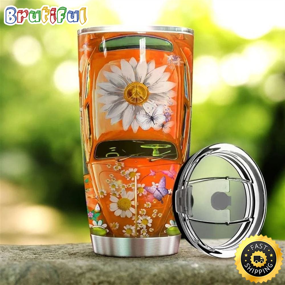 Butterfly Flower Hippie Stainless Steel Tumbler For Men And Women aludcv