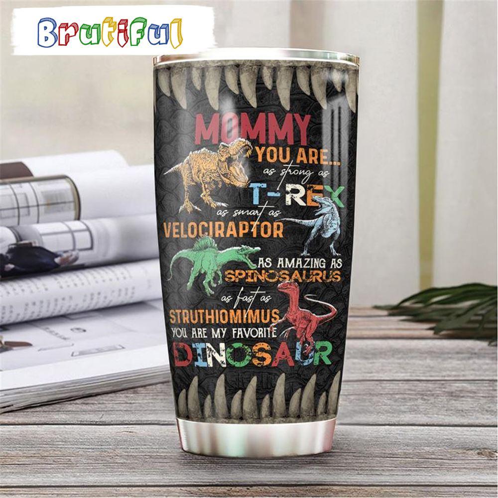 Dinosaur Mom Stainless Steel Tumbler Cup ljuiyd