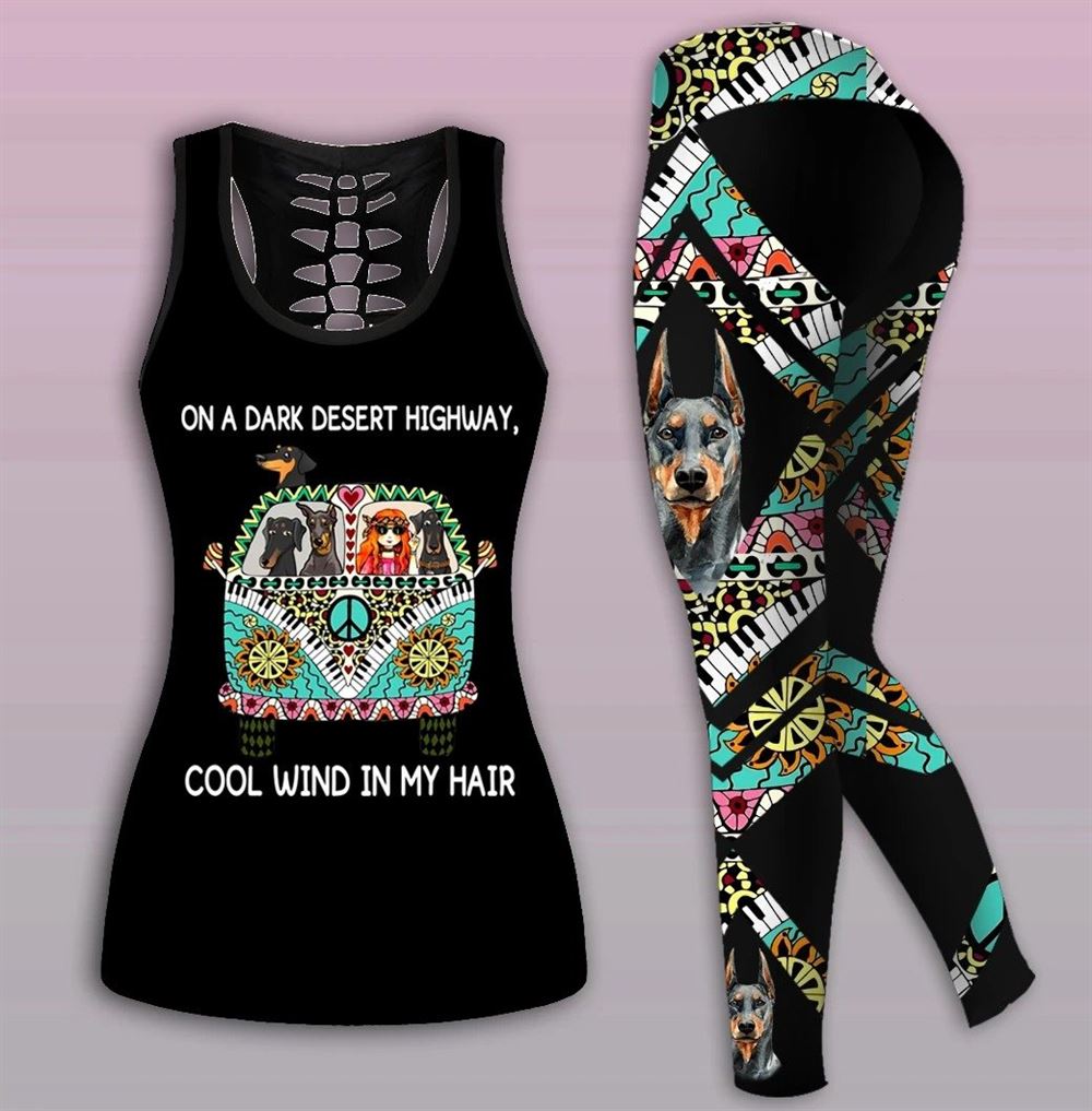 Doberman Hippie On A Dark Desert Highway All Over Printed Women s Tanktop Leggings Set Perfect Workout Outfits Gifts For Hippie Life 1 c34e99