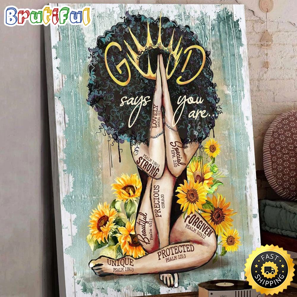 God Say You Are Hippie Girl Hippie Poster Canvas d7c1x1
