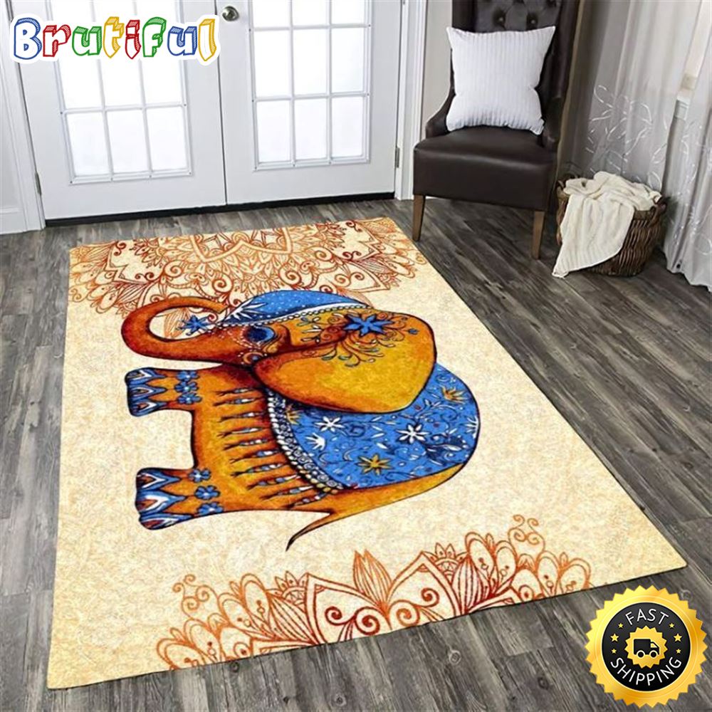Hippie Elephant Rectangle Hippie Rug Carpet m3pfm5