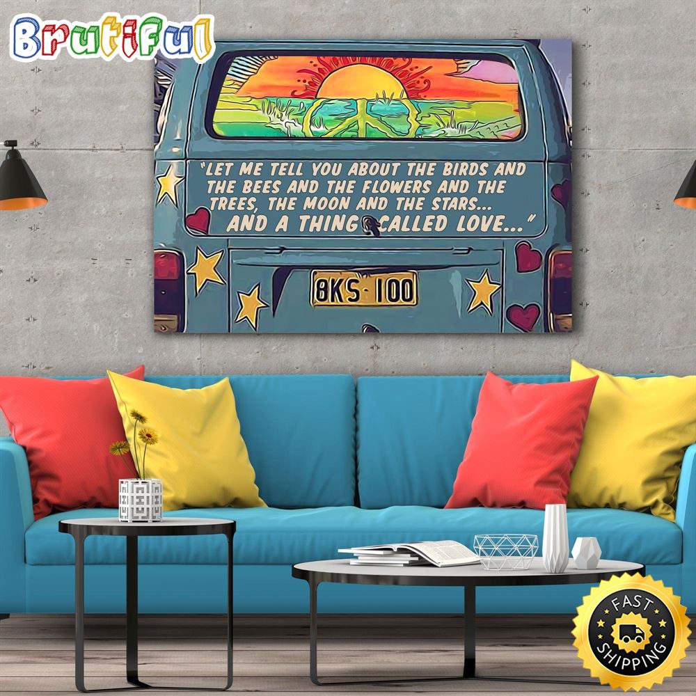 Hippie Lovely Back Vans Hippie Poster Canvas hoi5sc