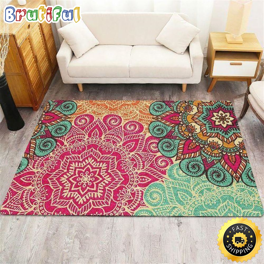 Hippie Peace Colorful Rectangle Carpet Rug dsq0oq
