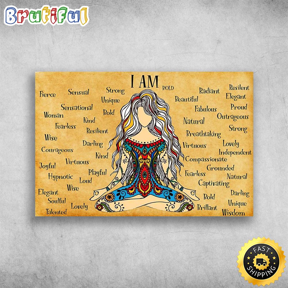 I Am Girl Hippie Yoga Hippie Poster Canvas x417tt