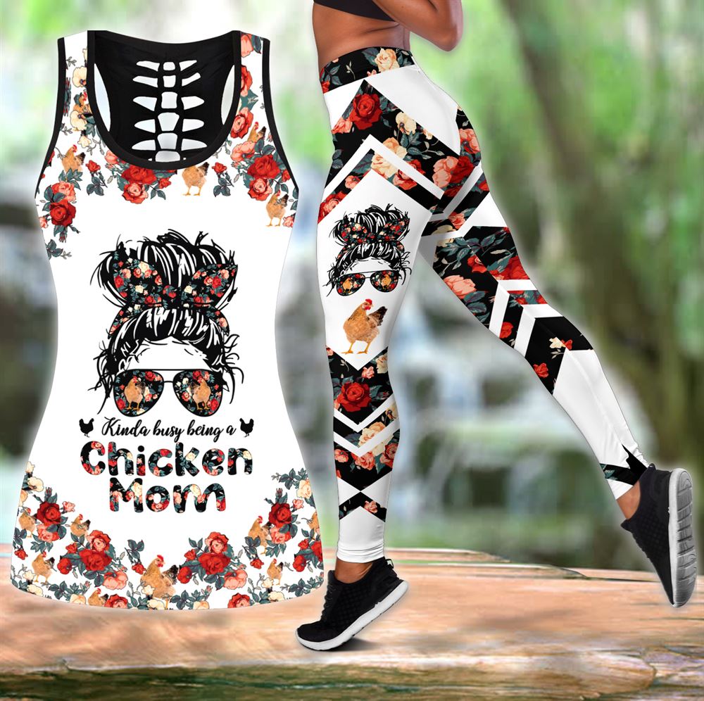 Kinda Busy Being A Chicken Mom All Over Printed Women s Tanktop Leggings Set Perfect Workout Outfits Gifts For Hippie Life 1 zkvy8w