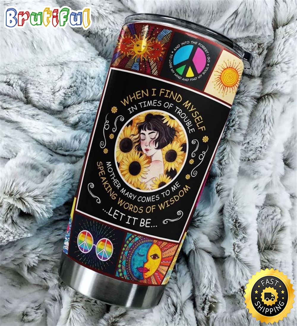 Let It Be Hippie Stainless Steel Tumbler For Men And Women qptrfv