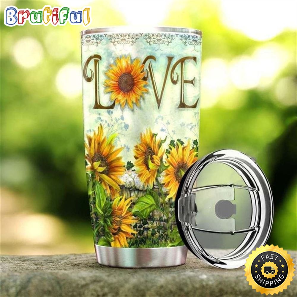 Love Sunflower Hippie Stainless Steel Tumbler For Men And Women lj0ba4