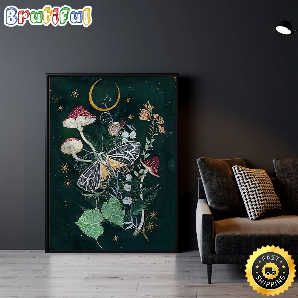 Magic Mushroom Hippie Hippie Poster Canvas smvdhq