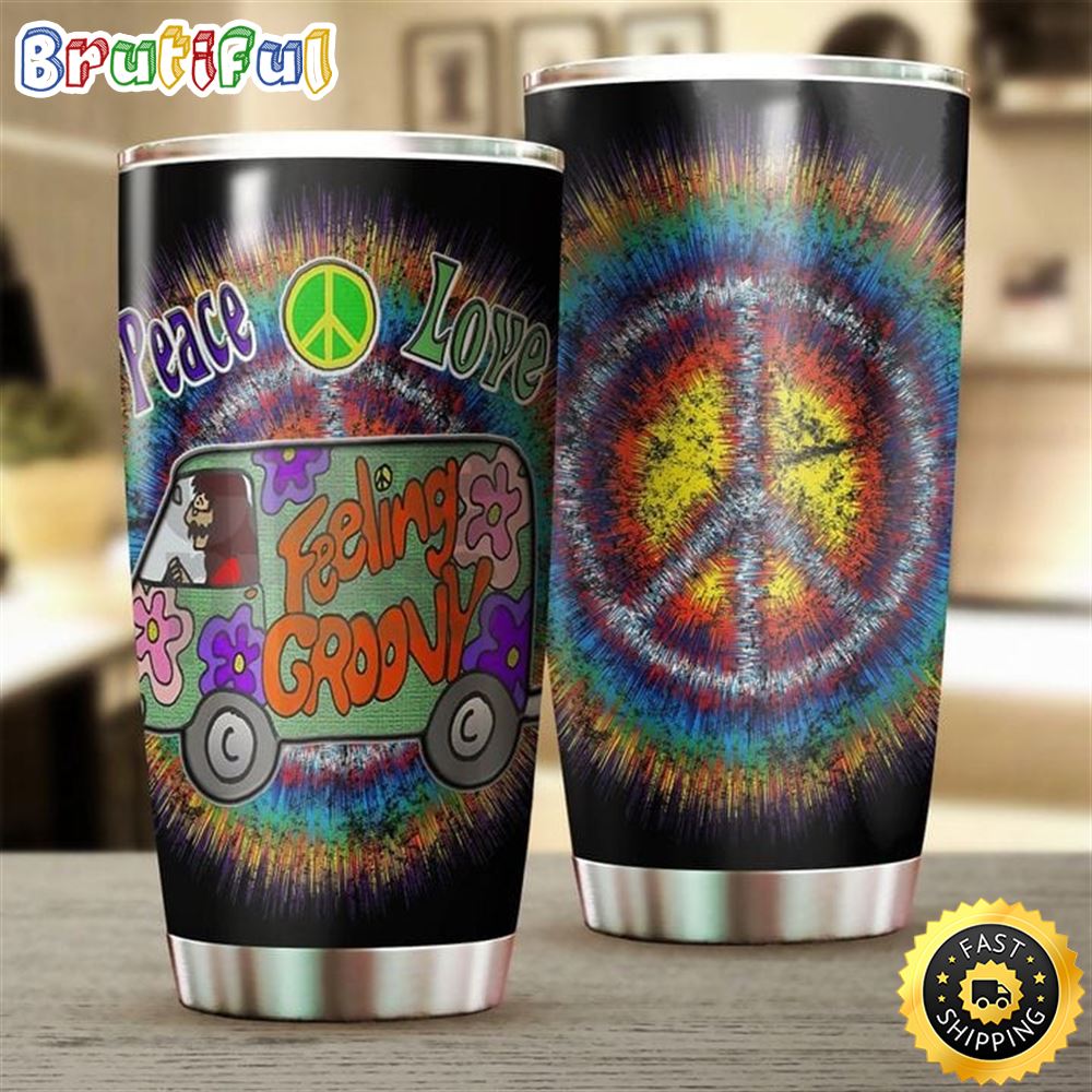 Peace Love Hippie Van Stainless Steel Tumbler For Men And Women dp0nhh