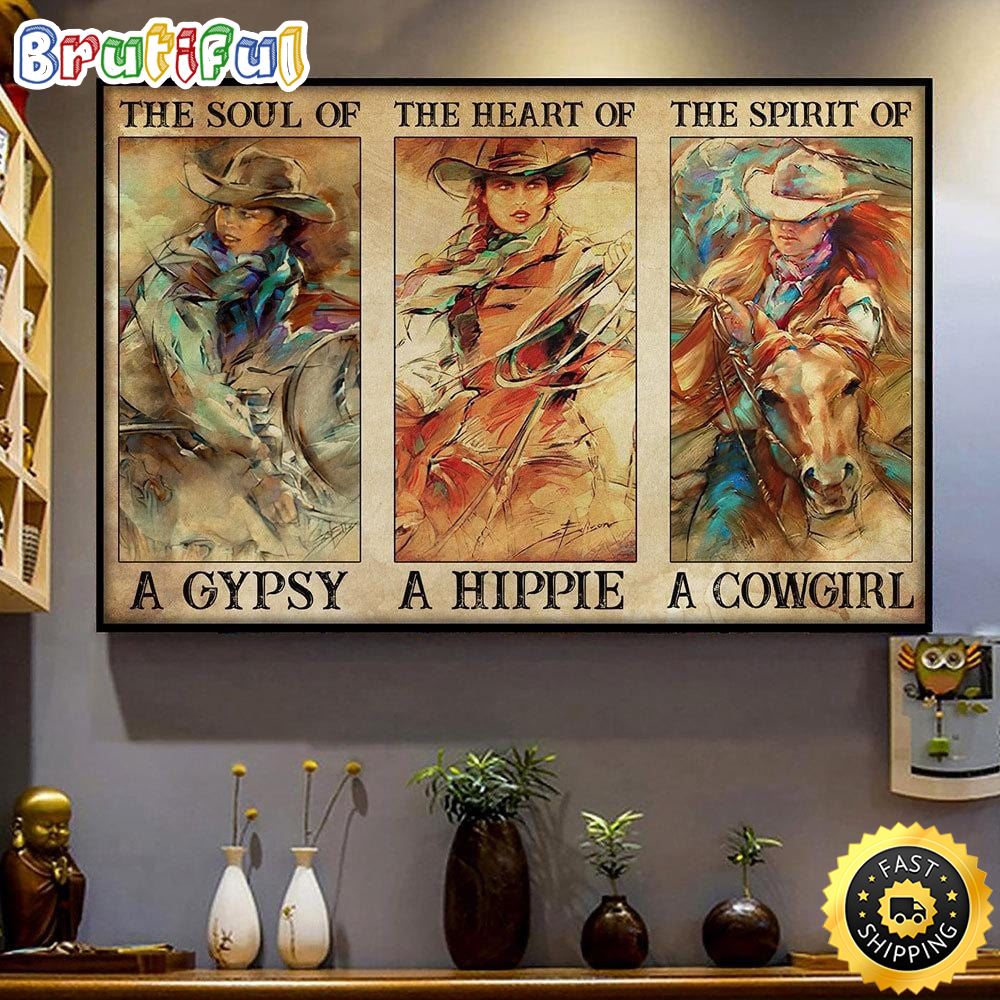 Soul Of Gypsy Heart Of Hippie Hippie Poster Canvas ew1yzl