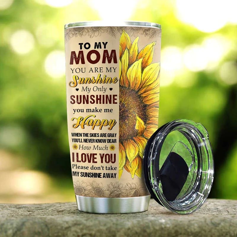 Sunflower Mom Stainless Steel Tumbler Cup o8ver3