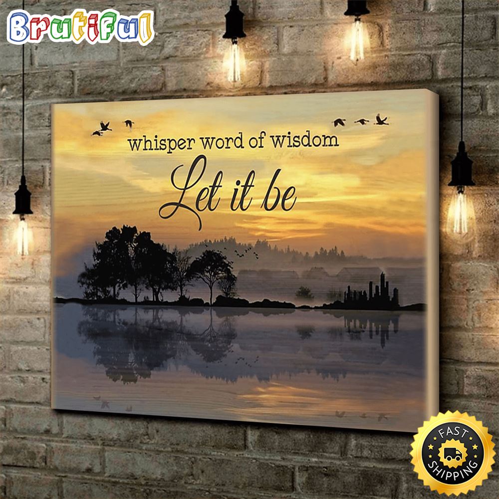 Whisper Word Of Wisdom Let It Be Guitar Tree Hippie Poster Canvas ajb4a8