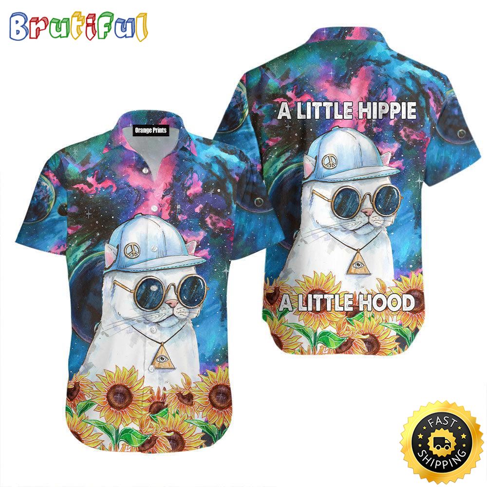 Amazing Hippie Summer Funny Cat Aloha Hawaiian Shirts pglzwm