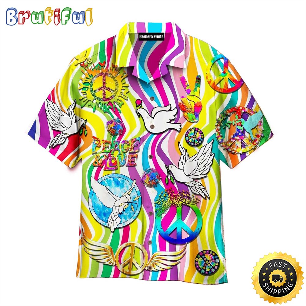 Amazing Hippie Summer Funny Dove Nature Aloha Hawaiian Shirts ik8d3s